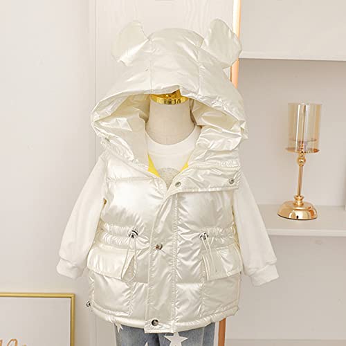 Baby Toddler Girls Boys Waistcoat Fall Winter Clothes Bear Ear Hooded Coat Windproof Warm Light Padded Jacket2