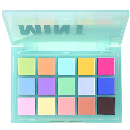 15 Colour Eyeshadow Palette, Matte Finish, Bright Neon & Pastel Matte Shades - Highly Pigmented, Long Lasting & Blendable Eye Makeup for Festivals, Parties & Cosplay and Daily Use