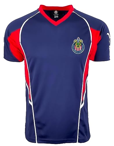 Icon Sports Boy's Guadalajara Training Jersey, Youth Sizes Short Sleeve Licensed Tee Shirt (Youth Medium) Navy