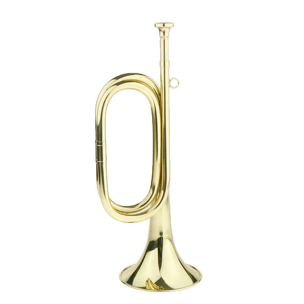 B Baosity Trompete B, Flach Signalhorn Messing Kavallerie Horn mit Mundstück, Kinder Spielzeug Geschenk
