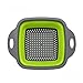 durszlak Składany owoce warzyw do mycia koszyk Sitko Portable silikonowe Colander Collaphible Outdrover z uchwytem Narzędzia kuchenne Wytrzymały i łatwy w użyciu (Color : GREEN, Size : L)