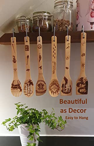 Bejky-6-Pcs-Wooden-Bamboo-Spoons-Set-Organic-Food-Cooking-Utensils-Kitchen-Accessories-Home-Decor-Cookware-Gifts-for-Women-Easy-Wash-Spatulas-3D-Engraved-Patterns-Magical-Wizard-Style-12