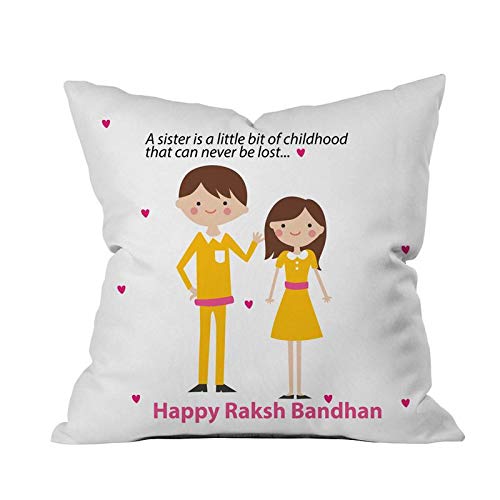 The Purple Tree Rakshabandhan Gift Printed Rakhi Cushion (12x12) - 1 pc, Rakhi Gift, Rakhi Gifts for Sister, Rakshabandhan Gift, Rakhi Gift for Brother - Image 2 thumbnail