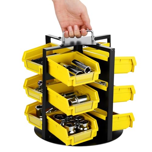 Geelin Rotating Storage Bins Tool Organizer Hardware Crafts Small Parts,