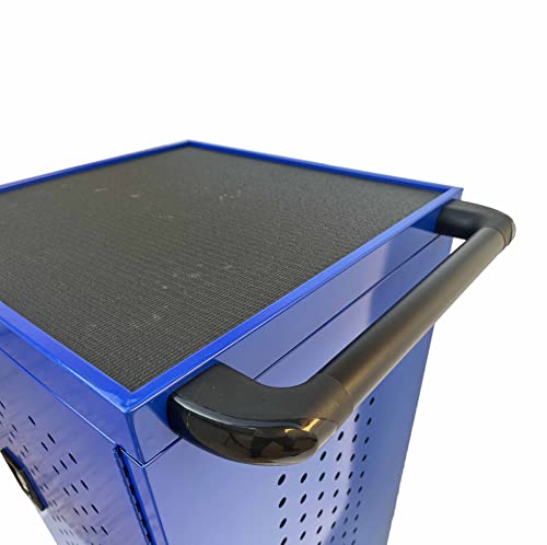 Workington 30-Bay Mobile School Charging Cart Station For Chromebook, Tablet And Laptop Computer With Power Strip Included, Assembly Required 1001 Blue #TOP7