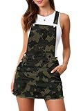 ELLEVEN Denim Overalls Dress for Women Mini Cute Jean Overall Dresses Womens Jumpers and Rompers Summer Denim Jumpsuit Camo Small