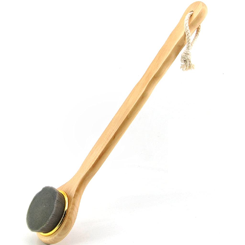 Cepillo para el Cuerpo Exfoliante Cepillo para la Espalda con Mango Largo Suave para el hogar, cerdas de Fibra de Felpa de Nivel Nano Cepillo de baño con Mango en Forma de Onda antideslizan