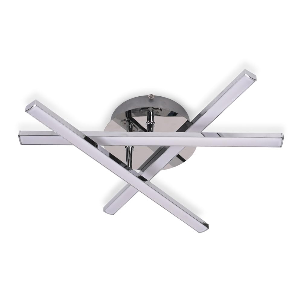 Valuelights Infinity Chrome Adjustable Crossover Ip44 Integrated Led Ceiling Light
