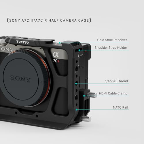 Tilta Half Camera Cage for a7C II / a7C R with HDMI Cable Clamp - Black - Image 3