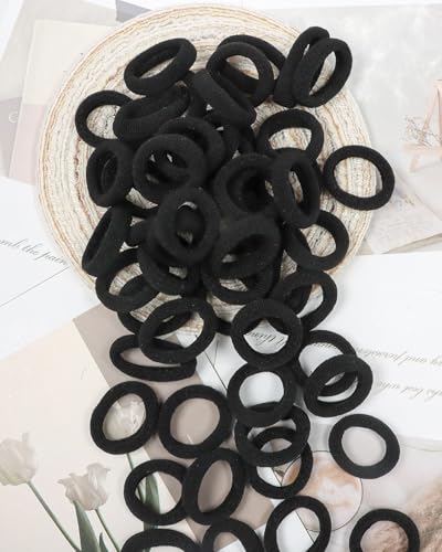 Image of 300PCS Cotton Toddler Hair Ties for Girls,No Crease Hair Ties