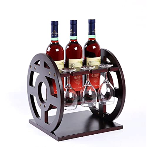 Soporte para botellas de vino de madera maciza estilo europeo miniatura 1