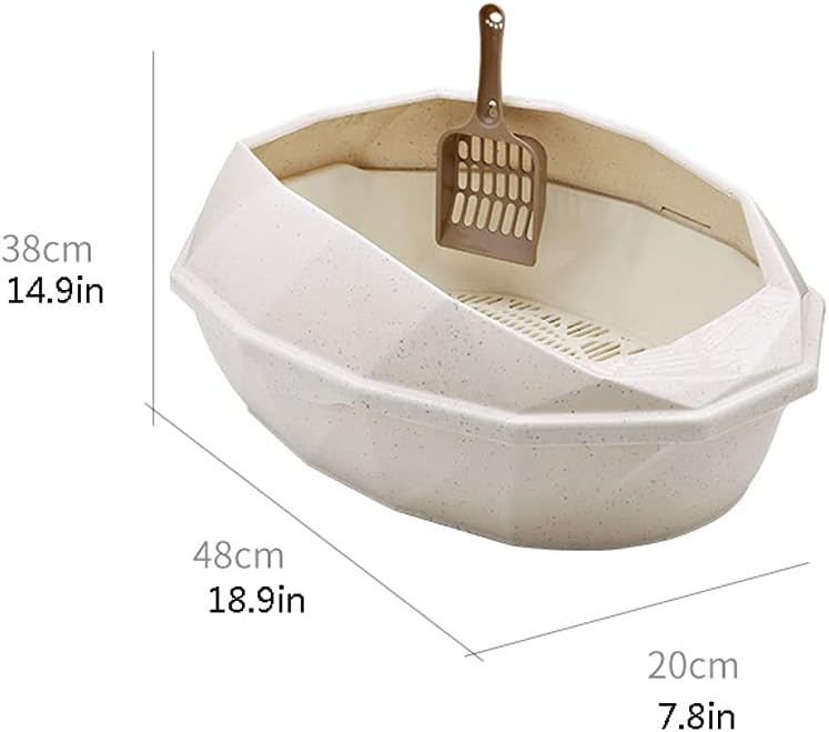 SimpleSemi Closed Open Cat Litter Tray Large Cat Accessories Separate Structure Pet Pan (A)