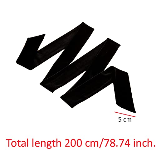 mollensiuer 1 Piece Vintage Black Velvet Long Scarf Narrow Scarf Belt Neckerchief Hairband Choker Scarf Tie2