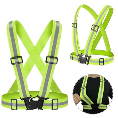 Nutabevr 2 Piezas Verde Fluorescente Chaleco Reflectante, Alta Visibilidad Tirantes Reflectantes de Seguridad Elástica Ajustable, Accesorios de Seguridad, para Correr,Senderismo,Ciclismo | Ya disponible en tu tienda friki favorita! En mundofriki.es!