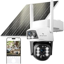 VeryFocal Solar Dual-Lens Dual View 6MP QHD Wireless Outdoor Security Cam | 360° PTZ, AI Tracking, 5.5W 10400mAh, WiFi‑6, Standalone/NVR Add-on, Color Night Vision, 2-Way Audio, IP66 Home Surveillance