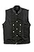 Ruja Sports SOA Style Genuine Leather Motorbike Vest with Inside Pockets, Black, X-Large