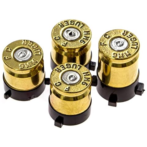 Controller Bullet Buttons for Xbox One Series X S - Made with Real 9MM Spent Bullet Casings - Includes Tools Cover