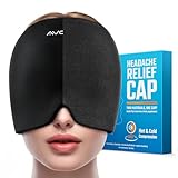 AVCOO Migraine Relief Cap for Dual Cooling Relief, Reversible Migraine Ice Head Wrap, Headache Relief Cap with Upgraded Cooling Gel, Headache Eyes Mask for Sinus, Puffy Eyes, Tension, Stress Relief