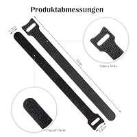 100 Stück Klettband Kabelbinder Schwarz – 150 x 12 mm Wiederverwendbare Kabelklettbinder mit Klettverschluss – Kabelmanagement für Zuhause, Büro & Garten – Ansicht 2