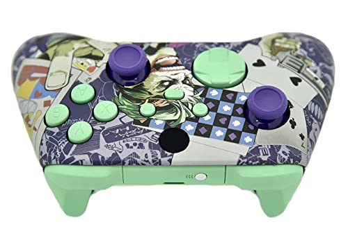 Image of Hand Airbrushed Fade Custom Controller Compatible with Xbox Series X /S & Xbox One (Series X /S Crazy Cards W /Green Mint Inserts)