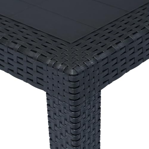 Table de jardin résistante aux intempéries Gecheer aspect rotin tressé - 4