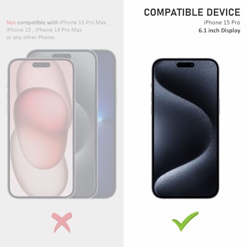 Image of SupCares Privacy Tempered Glass for iPhone 15 Pro (6.1 Inch) With Installation Kit | Military-Grade Gorilla Screen Protector | Edge to Edge Coverage | Black