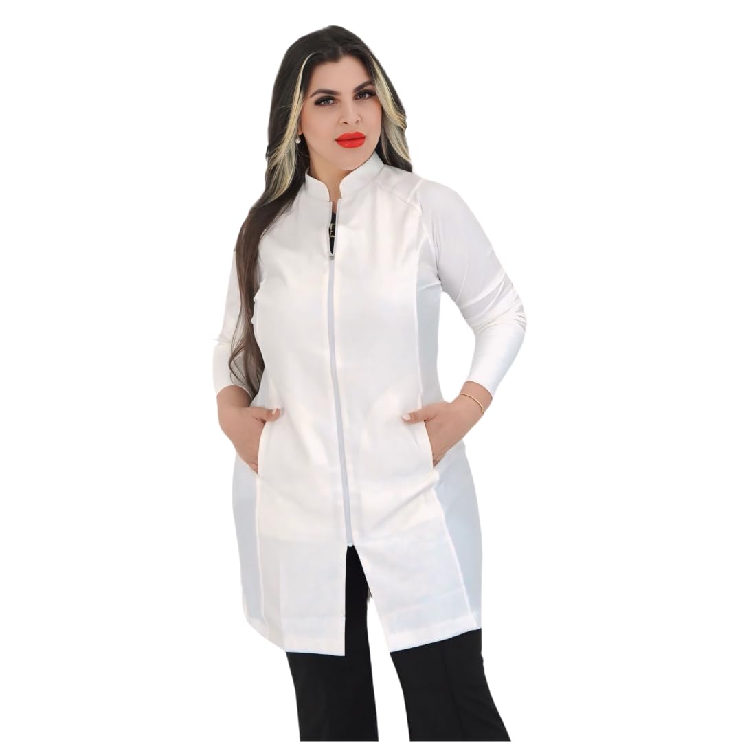All in beauty Women's medical scrub jackets.Long Sleeves Stylish White Nursing Jacket, Lab Coats for Women, Nurse Jackets. (Extra Small)