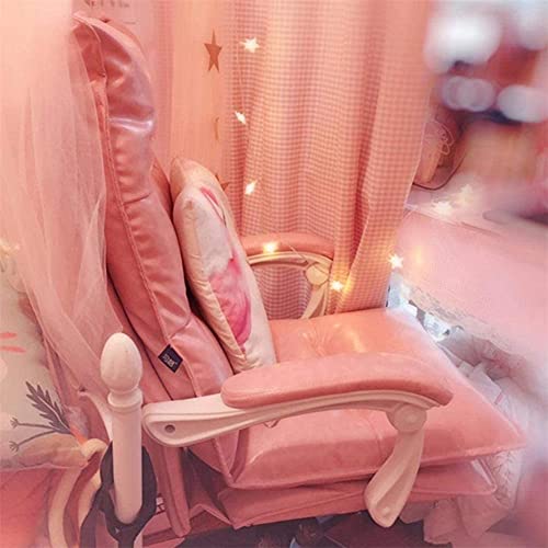 HHII Ergonomic Chair Computer Chairs with Backrest Executive Chair Leather Liftable Pc Chair Office Pink Gaming Chairs with Footrest Adjustable Angle 90° 150° Girl Gift - Afbeelding 3