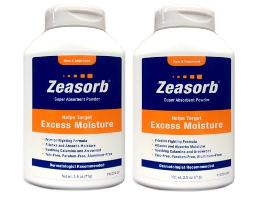 Zeasorb Prevention Super Absorbent Powder, Foot Care, 2.5-Ounce Bottles (Pack of 2)