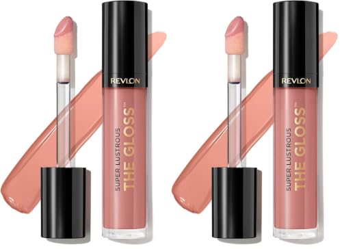Image of Revlon Super Lustrous The Gloss, Non-Sticky, High Shine Glossy Finish, Lightweight Moisture Enriched With Agave, Moringa Oil Capuacu Butter - Super Natural(215), 3.8ml (Pack of 2)