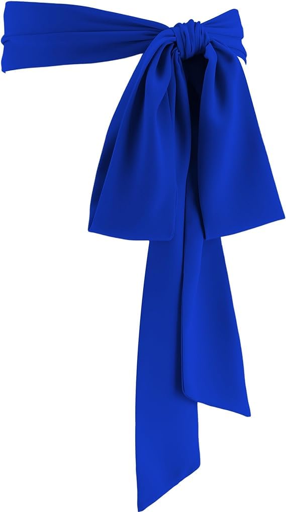 Theaque Unisex Royal Blue Women Chiffon Sash Belt Dress Sash Waist Belt For Special Occasion Bridal Wedding Prom Formal 3'' Wide (Royal Blue)