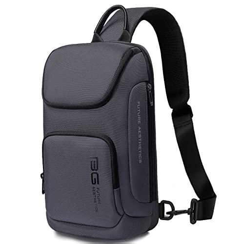 Image of BANGE Sling Bag, Waterproof Men's Chest Bag Shoulder bags Crossbody Sling Backpack for Men, 7565grey, Durable