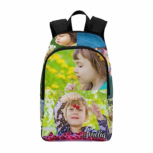 M YESCUSTOM Custom Backpack with Photos Personalized Kid’s Name School Bookbags for Boy Girl Teenagers, Children Travel Backpacks Shoulder Bookbags for Men Women Novelty Bags