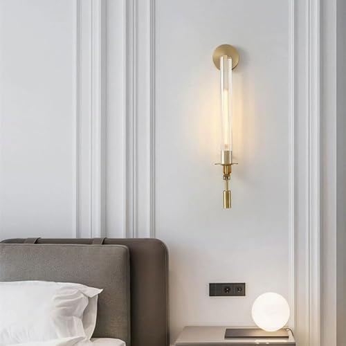 Lámpara de pared de latón contra la luz difusa: vidrio largo estriado 3