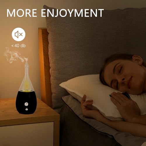 Image of Lychee Essential Oil Diffuser Humidifiers, 7 Colors Light Setting, Quiet Diffuser, Small Aromatherapy Diffuser with Wood Grain Base for Home Bedroom Office Yoga Nice Gift