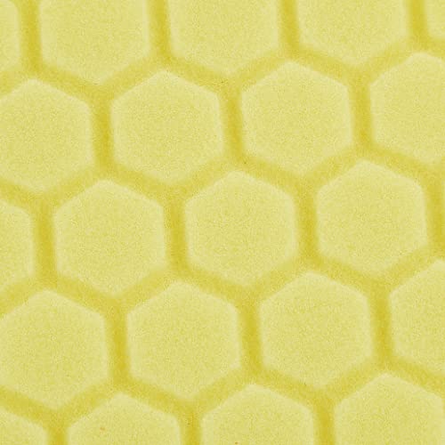 Image of Chemical Guys, Hex-Logic Heavy Cutting Pad, Yellow, 6.5 in for 6 in Plates | Firm yellow cutting foam pad levels deep swirls, scratches and oxidation with compounds on dual-action polishers