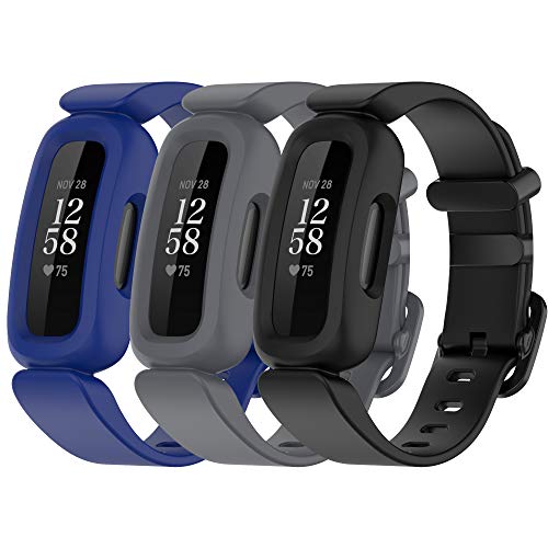 FitTurn Compatible with Fitbit Ace 3 bands Kids Replacement Silicone Colorful Rubber Adjustable...