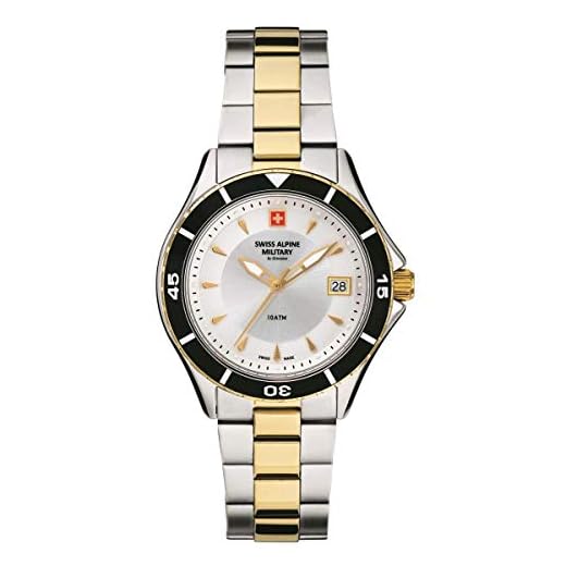 Swiss Alpine Military 7740.1142SAM - Reloj analógico de cuarzo para mujer, acero inoxidable, Pulsera
