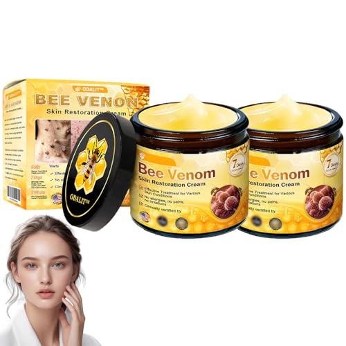 ODALIT Bee Venom skin Restoration Cream,Bee Venom Skin Treatment Cream,Effectively Reducing Blemishes,Firms and lifts skin(2PCS)