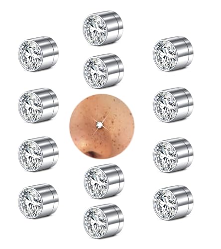 MODRSA 3mm Fake Nose Ring Stud Diamond Earrings Silver Helix Conch Earring
