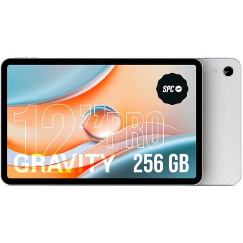 SPC Gravity Pro   Tablet 12 Pulgadas con Pantalla Matte View antirreflejos FHD | 256GB ampliables, 6GB RAM | Conexión 4G, Octa Core y Android 14 | Carga rápida 18W | Color Lunar Mist