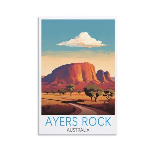 Ayers Rock poster vintage Australie 60x90cm pour habiller un mur vide de salon