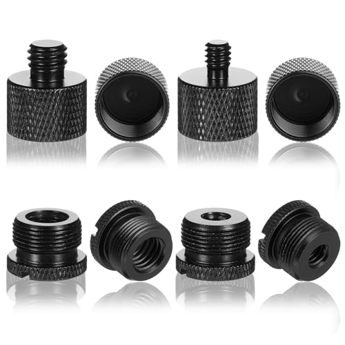 8 PCS Mic Stand Adapter, 5/8 to 1/4 Adapter, Microphone Stand Adapter-5/8 Female to 3/8 Male and...