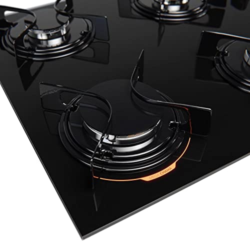 Cooktop 4 Bocas Preto com Mesa de Vidro Atlas U Top Bivolt