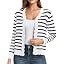 White Navy Striped