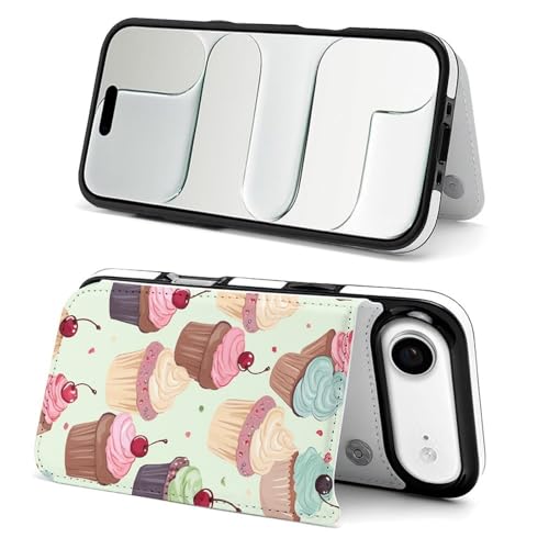 Étui portefeuille cupcake iPhone 17 coque de téléphone portable fine