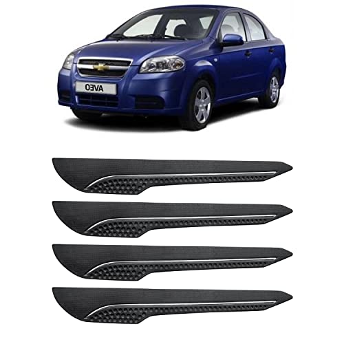 Image of AOSIS-Car Bumper Protector /Bumper Guard for Chevrolet Aveo with Single Chrome Stripe (4-Pcs)