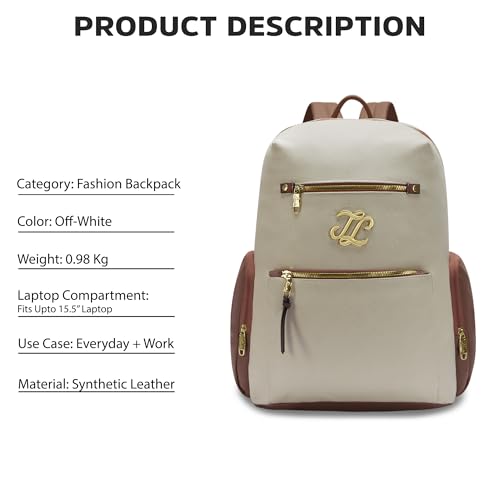 Image of Lavie Signature Women's Colourblock Butte 21L Fashion Backpack for Women | Fits Upto 15.5 Inch Laptop | Fashion Backpack for Work | Ladies purse | Stylish Shoulder Bag | Gift for Women