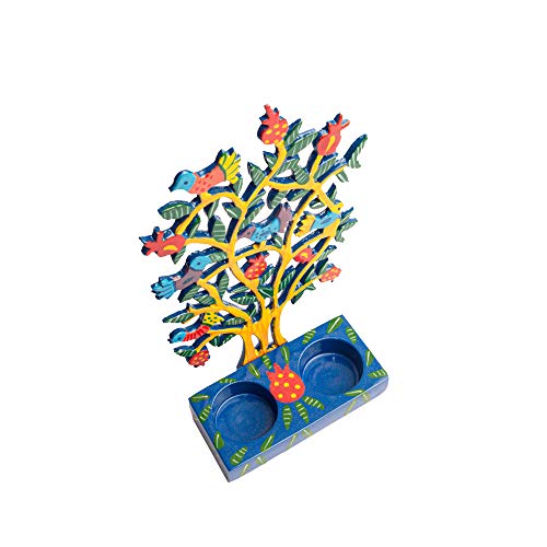Yair Emanuel CLC-1A-2 Emanuel Painted Metal Lazer Cut Shabbat Candlesticks thumb #2