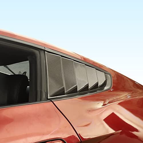 RT-TCZ Carbon Fiber Rear Quarter Side Window Scoop Louvers Sun Shade Cover Wind Vent Air Deflector Decoration Exterior Accessories for Ford Mustang 2015-2022,2PCS by RT-TCZ - Used condition - Image 6